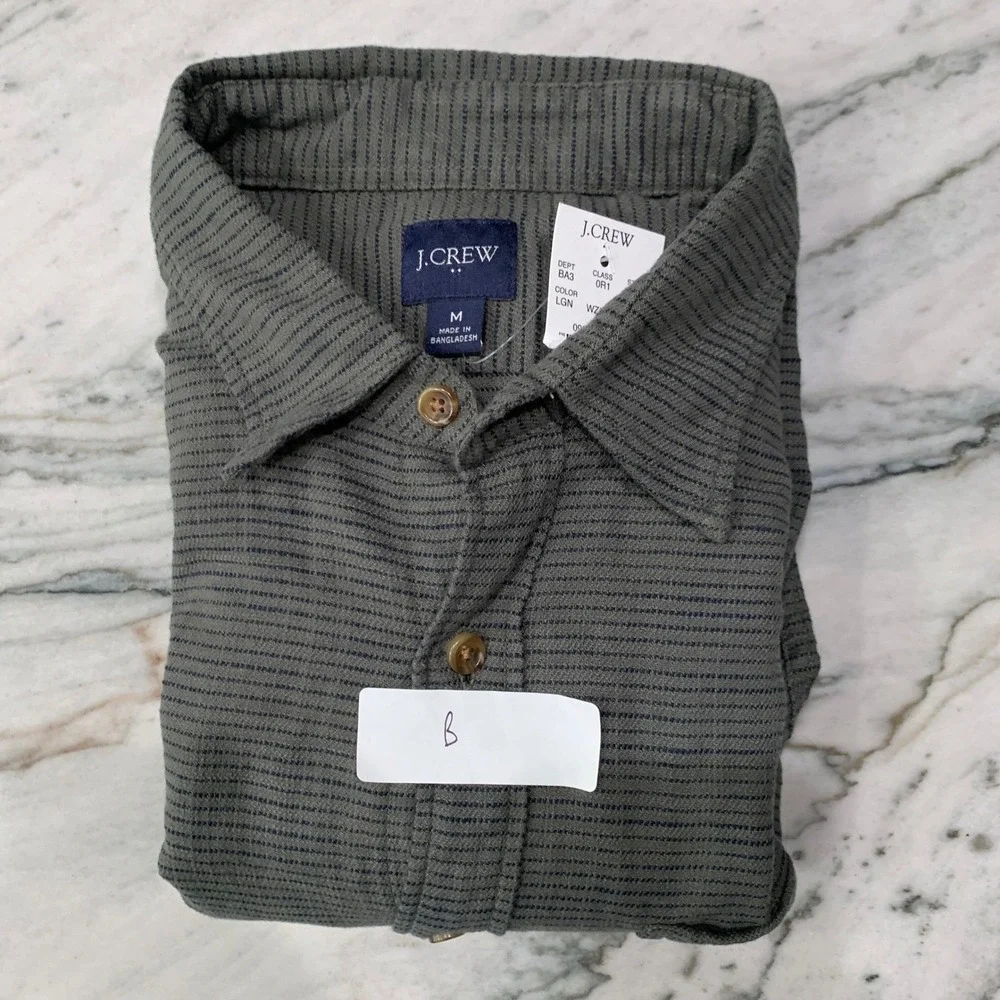 J. Crew Button-Down Shirt Striped Long‎ Sleeve Casual Top Medium New With Tags